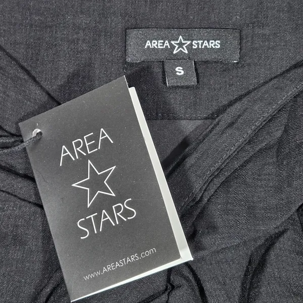 Area Stars Neela Skirt‎ Black Linen Blend Knot Front Slit Midi Skirt Small NEW - Image 4