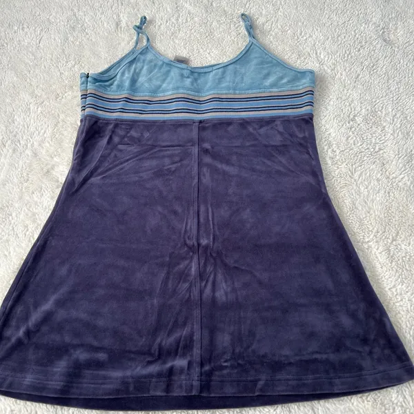 Fila 90s VTG Womens Blue Swim Cover Up Dress Retro Summer Resort Cotton Preppy - Image 2