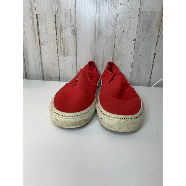 Vans Classic Slip-On Sneakers Womens Size 7 Racing Red Skate Casual Shoes - Image 3