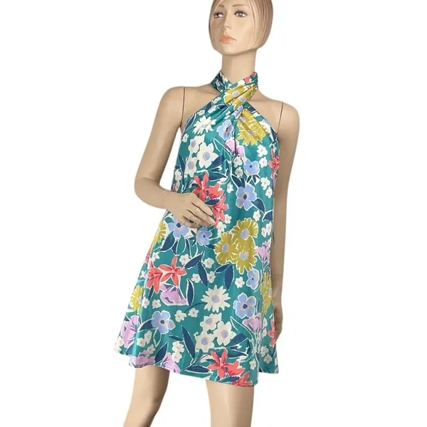 C'isa Floral‎ Twist Front Mini Dress Size M NWT - Image 3