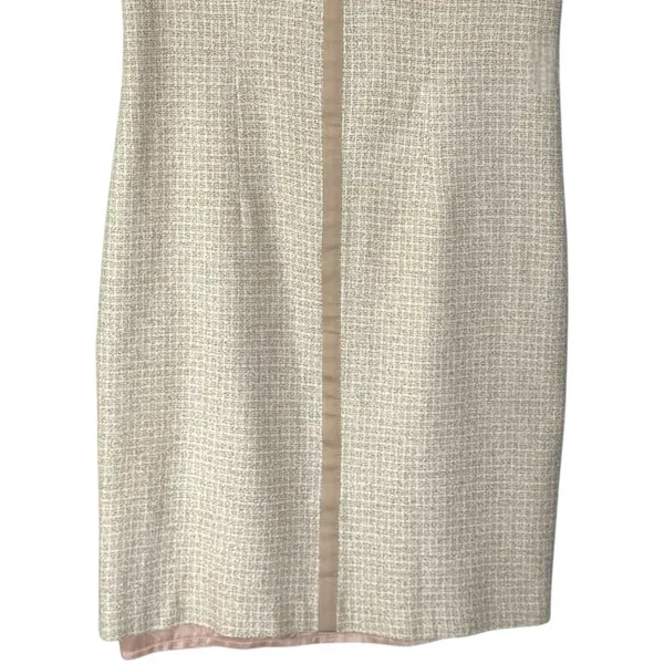 90s Vintage Tweed Mini Dress Short Sleeve Ribbon & Bow Size 6 Coquette Girl - Image 7