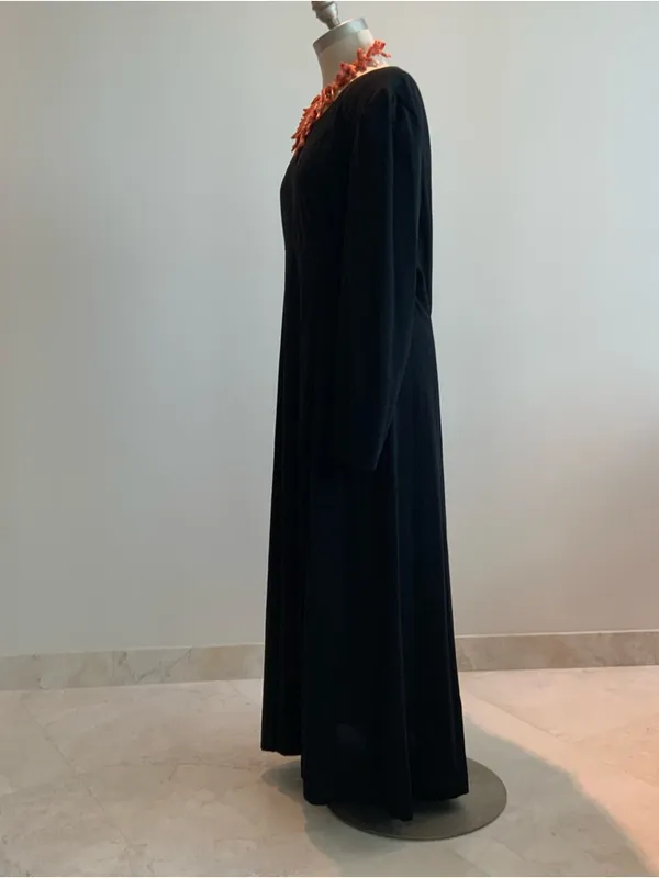 Classic Liz Claiborne Black Long Sleeve Maxi Dress sz 14 - Image 3