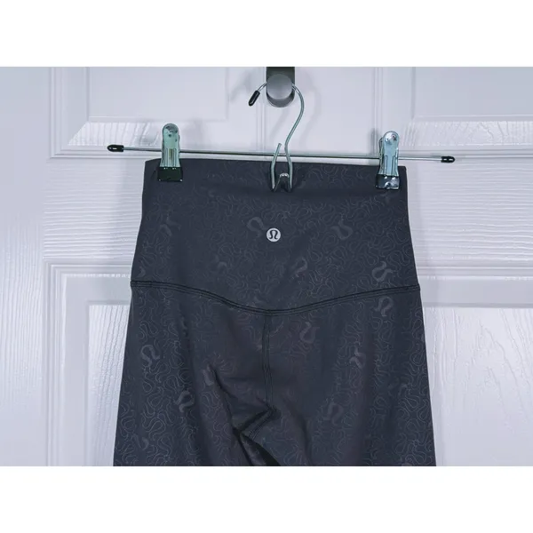 Lululemon Align High Rise Leggings 28" Size 2 Black Yoga Pilates Graphic Logo - Image 6