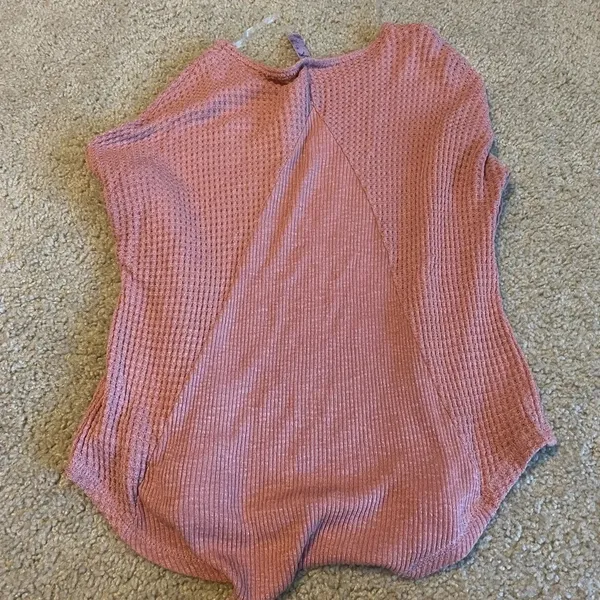 Pink‎ waffle knit long sleeve Pink - Image 3