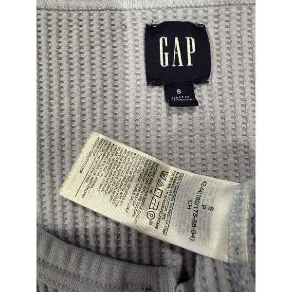 Gap Waffle Knit Henley Button Up Top Womens Small Thermal Lounge Layer Travel - Image 3