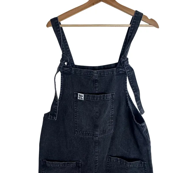 Lucy & Yak Women's Original Dungaree Black Organic Denim Overalls S/R - Image 4