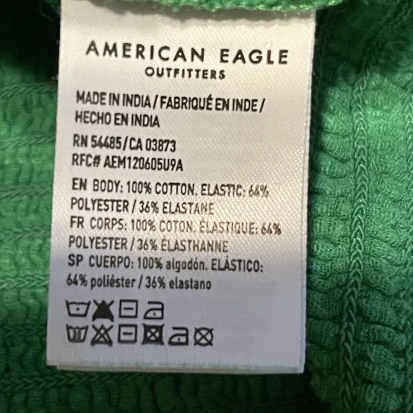 American Eagle Strapless Tube Ribbed Top Crop XS Green - Image 8