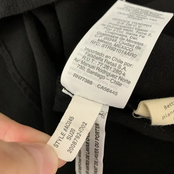 Madewell Crewneck Button Back Easy Dress M Black Short Sleeve Minimalist Casual - Image 8
