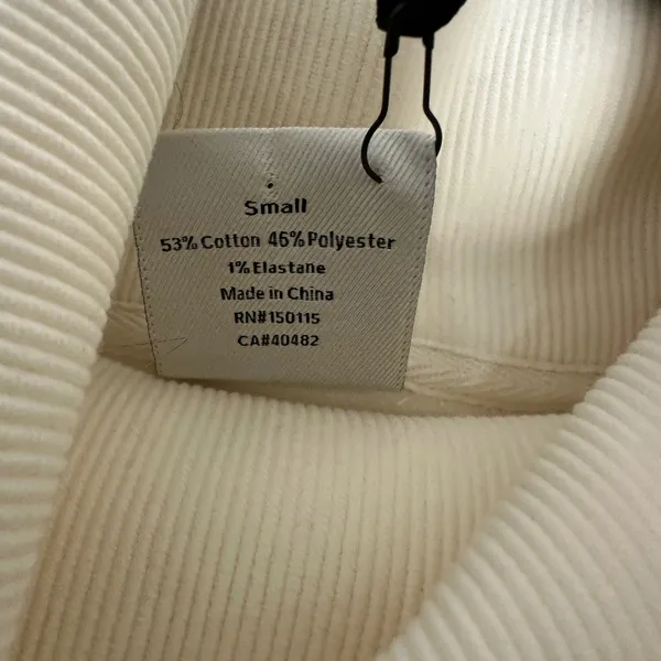 Varley Milton Sweat Oversized Ribbed Turtleneck Side Zip Pullover Egret Cream S - Image 7