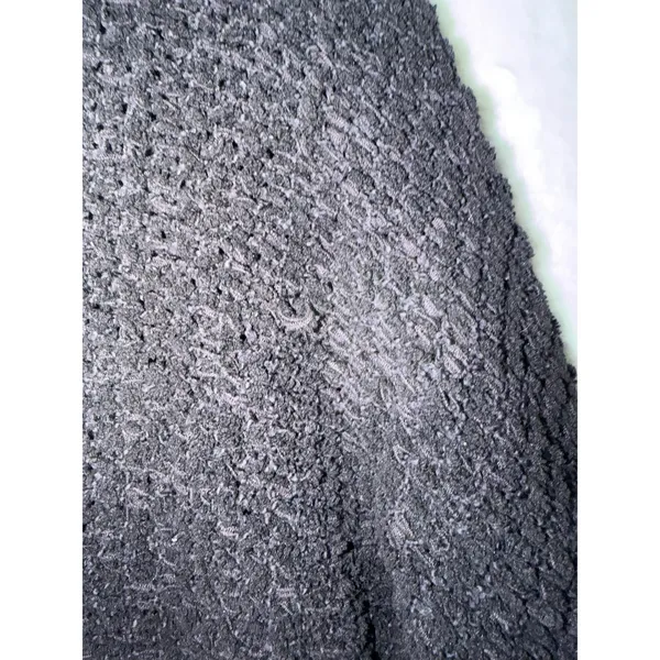 Free People Black‎ Chunky Knit V-Neck Batwing Sleeve Oversized Sweater Small - Image 9