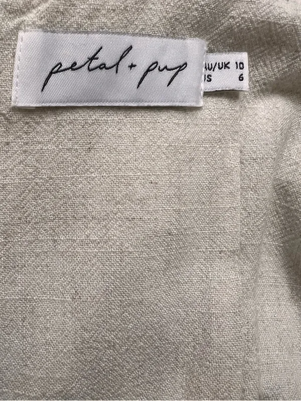 Petal & Pup linen blend Midi Dress Open Back Tie Minimal Chic - Image 3