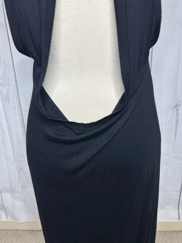 PPLA Womens Black Plunging Open Back Knit Tank Dress Sleeveless Size M - Image 9