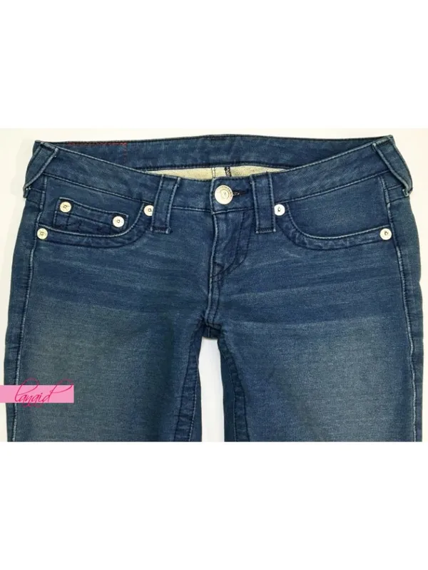 True Religion OOAK SAMPLE Lizzy Woven Knit Stretchy Cropped Crop Sweatpants Slim Jeggings - Image 5
