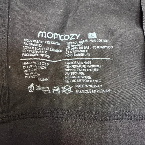 Momcozy Hands Free Nursing Pumping‎ Bra Black Size M Adjustable Wireless Cotton - Image 4