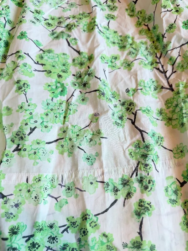 J. Crew Gathered Tank Midi Dress Lime Cherry Blossoms Smocked Cotton Size 8 NWT - Image 9