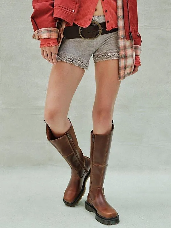 Dr. Martens Amaayah Hi Butterscotch Leather Knee High Boots Size 8 NIB - Image 2
