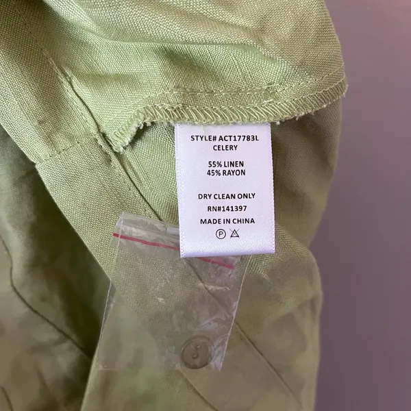 ASTR The Label Kathlynn Linen Blend Front Twist Collared Crop Top Celery Green - Image 7