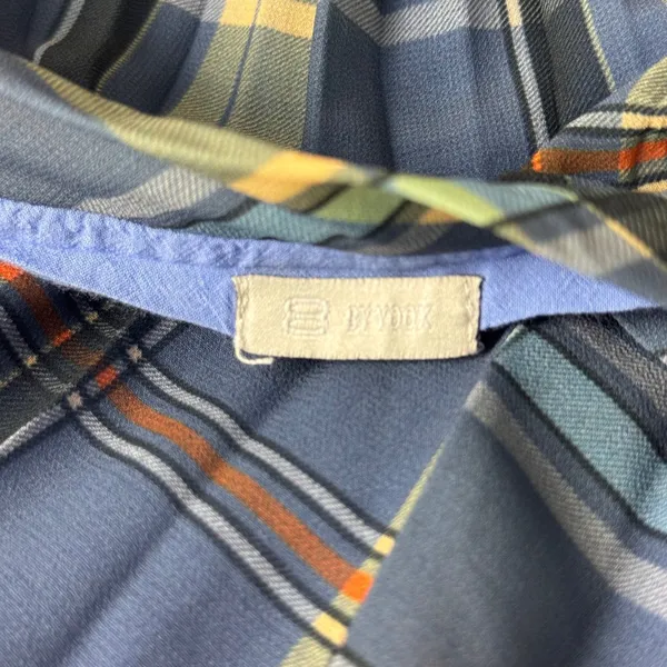 8 BY YOOX Blue Plaid Pleated Maxi Skirt Made in Italy Size IT 44‎ US 8 Picnic - Image 4