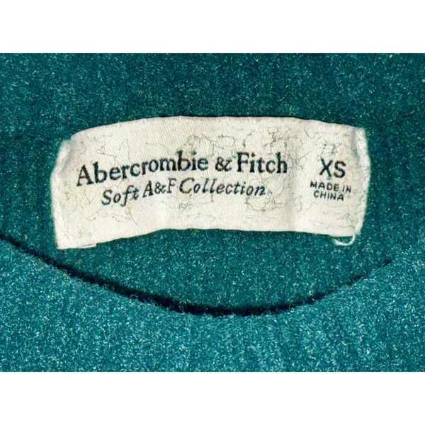 Abercrombie & Fitch Soft AF Green Long Sleeve Pullover Crew Neck Sweater Size XS - Image 3