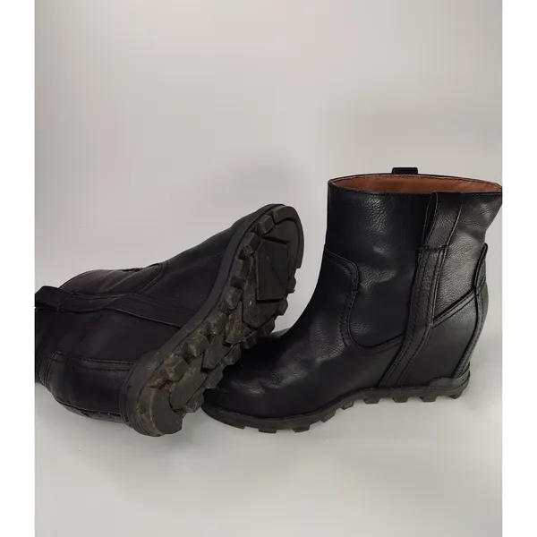 Black Wedge Boot Size 8 Side Zipper - Image 6