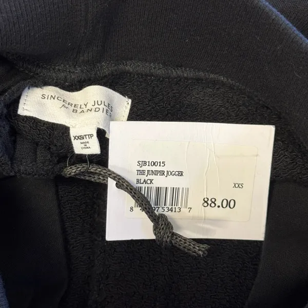 NWT Sincerely Jules for Bandier The Juniper Jogger Black XXS SJB10015 Sweatpants - Image 6