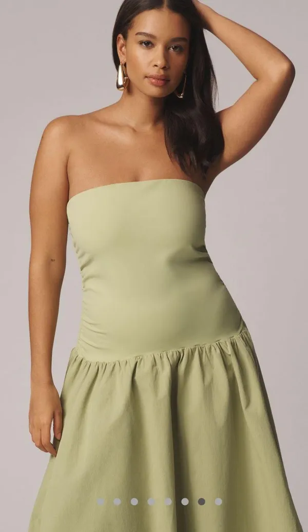 Anthropologie Mare Mare Strapless drop waist midi dress - Image 6