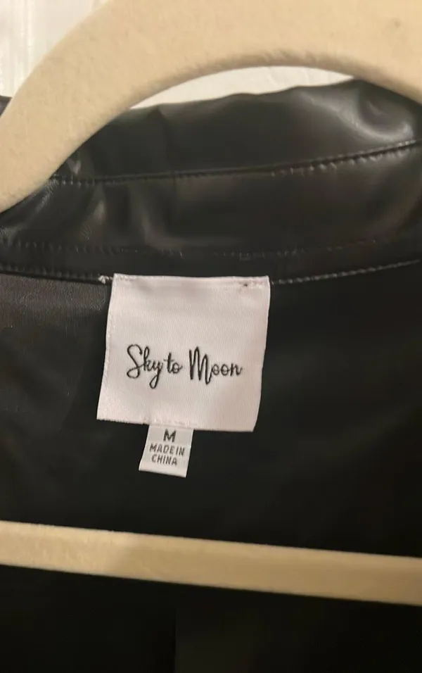 Style to Moon Leather Jacket Black Size M - Image 4