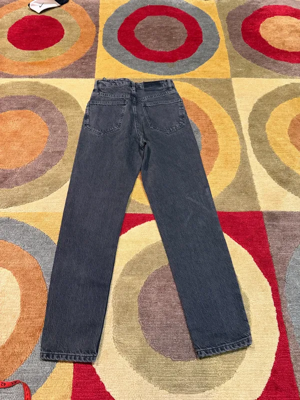 NWT Zara Women The 90’s Mom Fit Jeans Washed Black High Rise Size 0 - Image 6