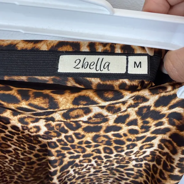 2bella Leopard Print Satin Midi Dress Size M | Animal Print Slip Skirt - Image 5