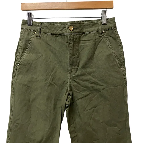 Tory Burch‎ Womens Sz 26 Agave Green Flared Leg Trouser Pants Denim Bootcut - Image 2
