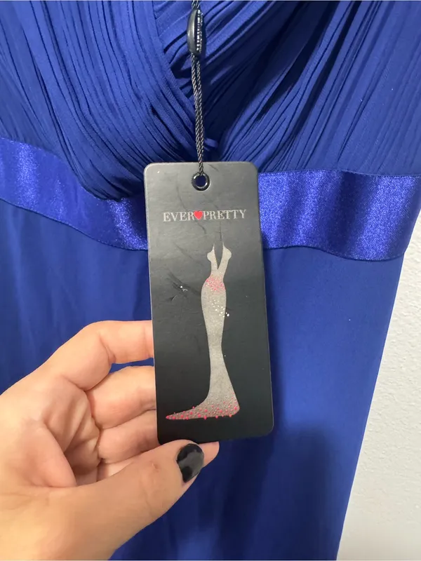 Ever Pretty Navy V-Neck Chiffon Maxi Dress with Flutter Sleeves - Image 8