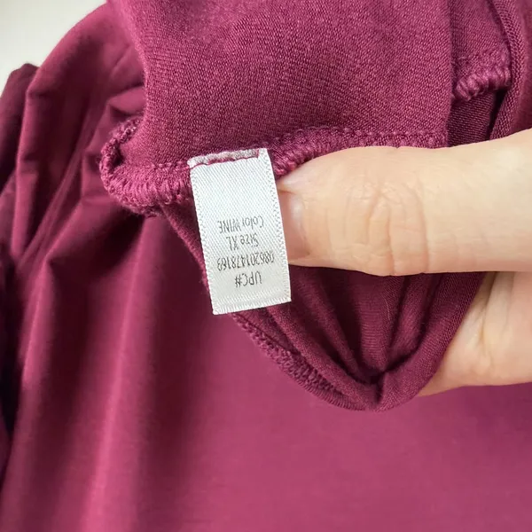 Cuddl Duds Tunic Top Size XL Wine Softwear with Stretch Cowl Neck Comfy Layering - Image 5