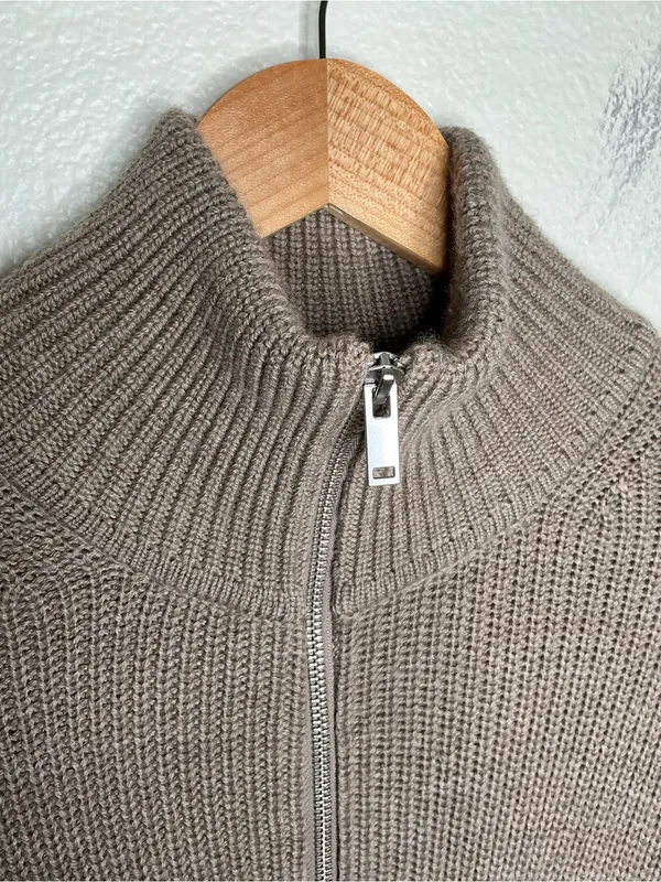 Quince Australian Merino Wool Half Zip Sweater Malted Toffee Extra Small - Image 5