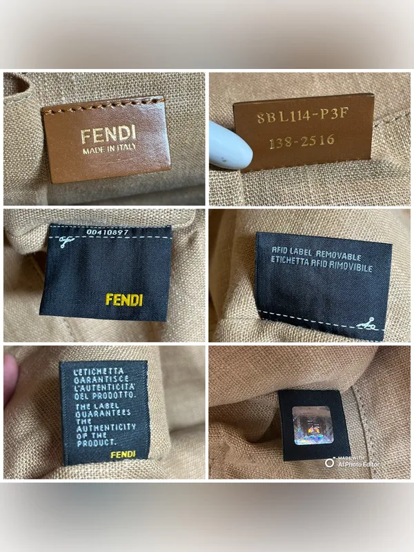 Fendi Chameleon Large Tote Bag 8BL114 Pink Leather Beige Canvas 2-Way Satchel - Image 3