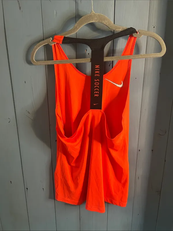 Nike Soccer Women’s Bright Orange/Red Athletic Tank - Racerback Performance | S - Image 2