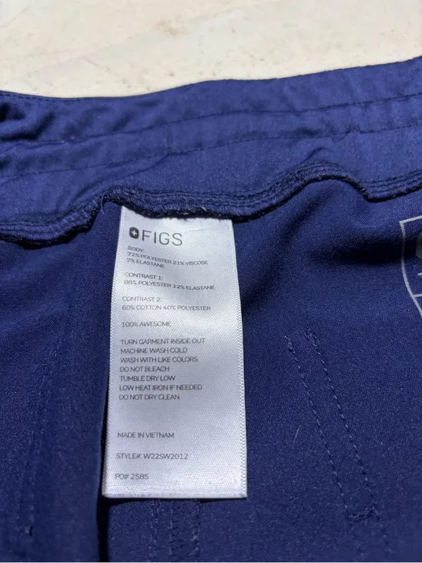 Figs Navy Drawstring scrub Jogger Pants large - Image 11