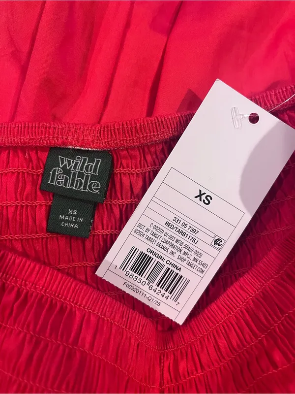 🌺New Wild Fable Red Drop Waist Maxi Skirt Size X-Small🌺 - Image 6