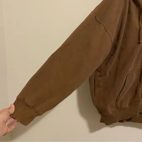 Brandy Melville Brown Oversized Full Zip Hoodie - Image 2