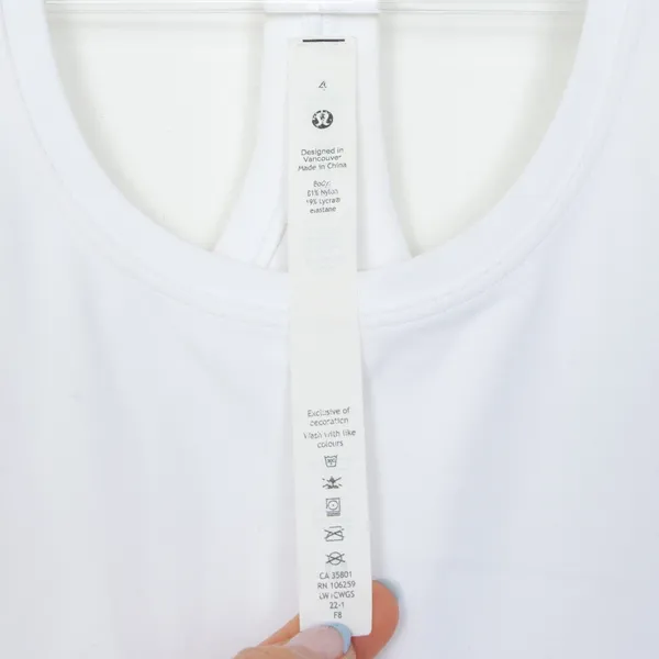 Lululemon Womens Cool Racerback Shorter Length Tank Top White Size 4 - Image 5