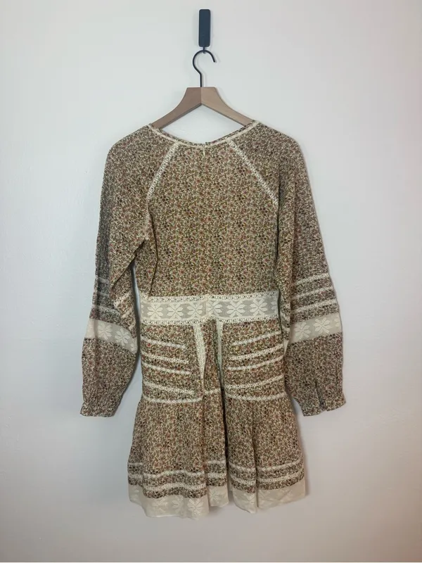 Veronica Beard‎ Addilyn Floral cotton peasant dress with lace trim - Image 7