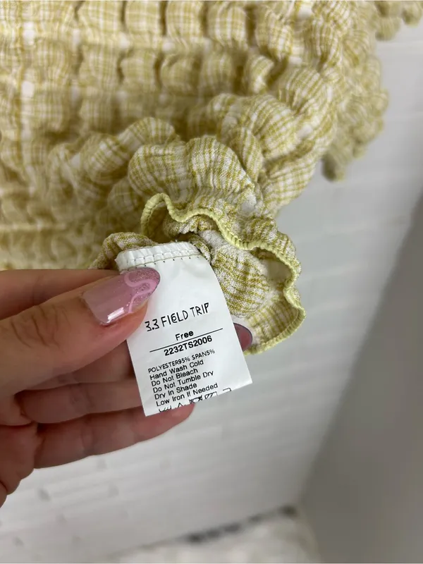 3.3 Field Trip Korean Streetwear Brand Cropped Bubble Top OSFM - Image 6