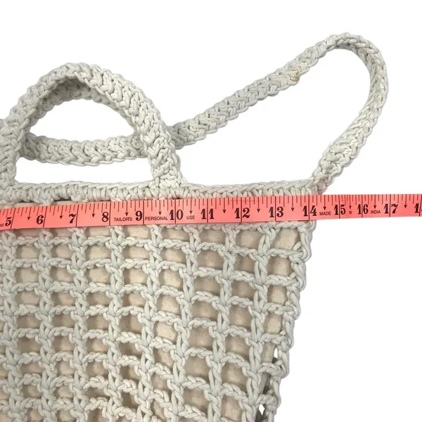MADEWELL Crocheted Rope Tote Antique Cream Summer Vibes Boho Vacation Resort - Image 9