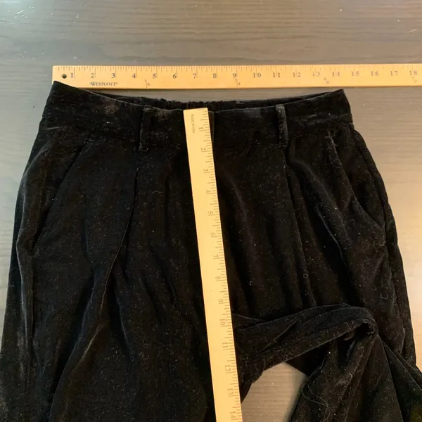 Old‎ Navy Black Velvet Wide Leg Trouser Pants Full Length Women's Size Small - Image 8