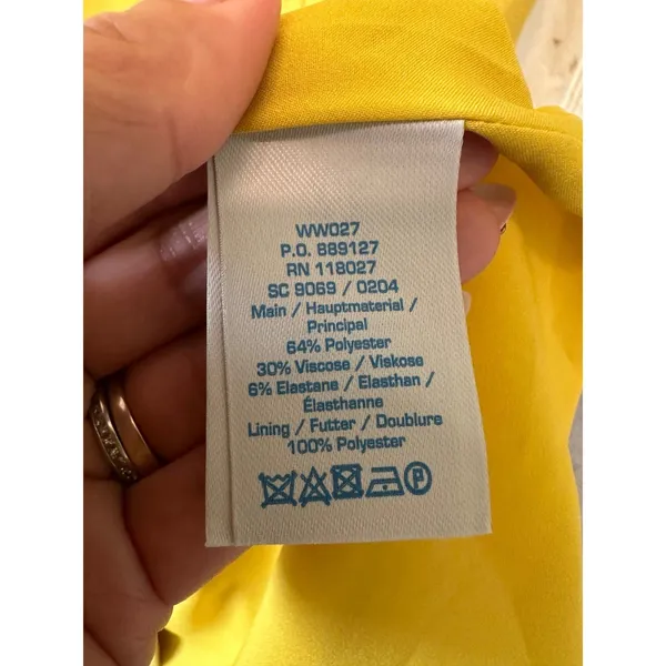 Boden Women's Chartreuse Cap Sleeve Crew Neck Pockets Sheath Dress 8 - Image 6
