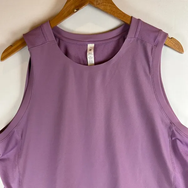 Lululemon Train to Be Tank Top Purple Cropped Mesh Athletic Sleeveless Gym Sz 12 - Image 5