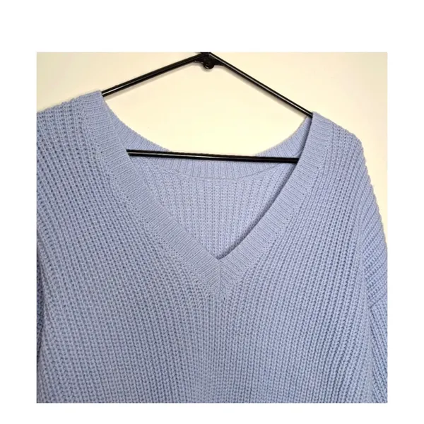 Lulus Blue Crop Reversible Knit Sweater XS‎ Balletcore Coquette Romantic Coastal - Image 12