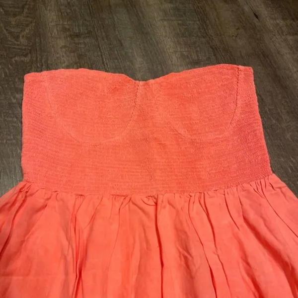 TopShop smocked babydoll mini dress strapless - Image 2