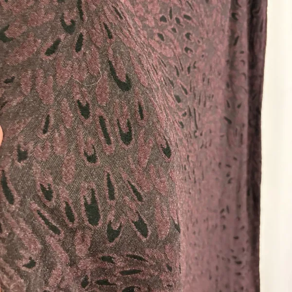 Cut Loose Womens Midi Skirt L Brown Floral Textured Knit Elastic Waist USA Boho - Image 4