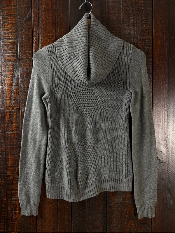 GAP Very Soft Cowl Neck Gray Sweater XS - Image 2