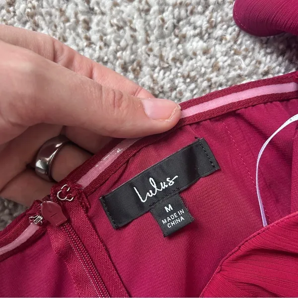 Lulu’s Absolute Romance Burgundy Off-the-Shoulder Maxi Dress Bridesmaid Formal - Image 3